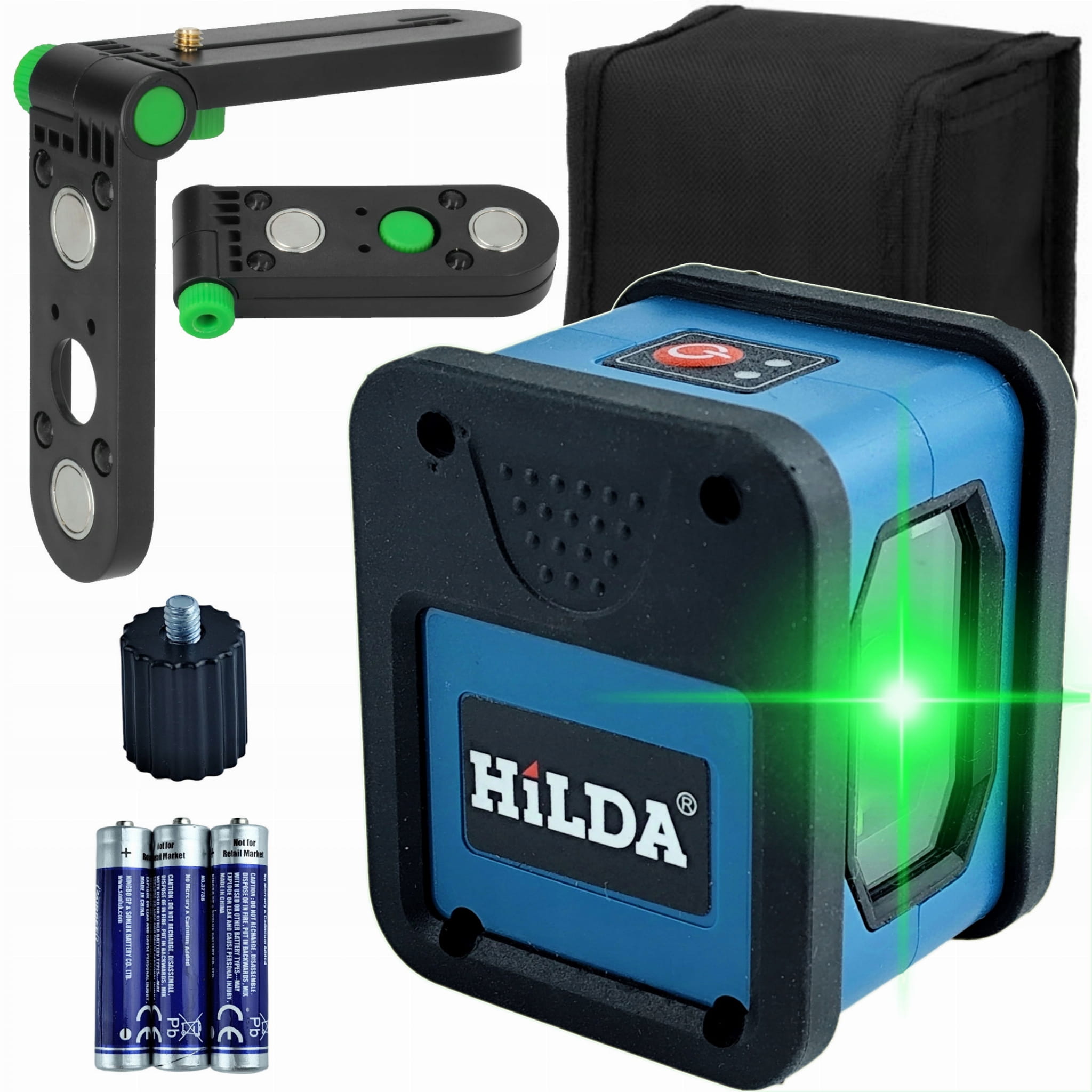 HILDA Poziomica Laserowa  Laser Krzyżowy Mały 2D Samopoziomująca Uchwyt